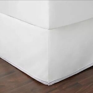 Hudson Park Collection Italian Percale Queen Bedskirt Lavender White Cotton